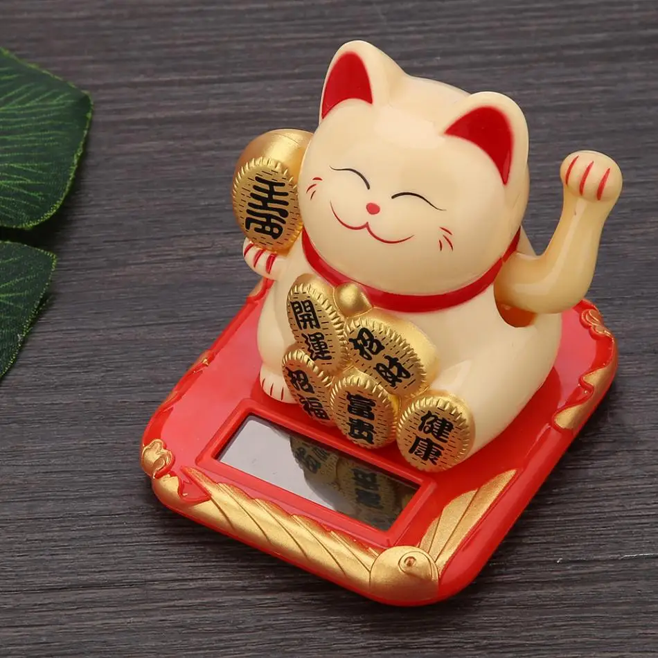 На солнечных батареях Maneki Neko приветствие удача кошка счастливчик для дома автомобиль Отель Ресторан Декор развевающиеся украшения "кошки"