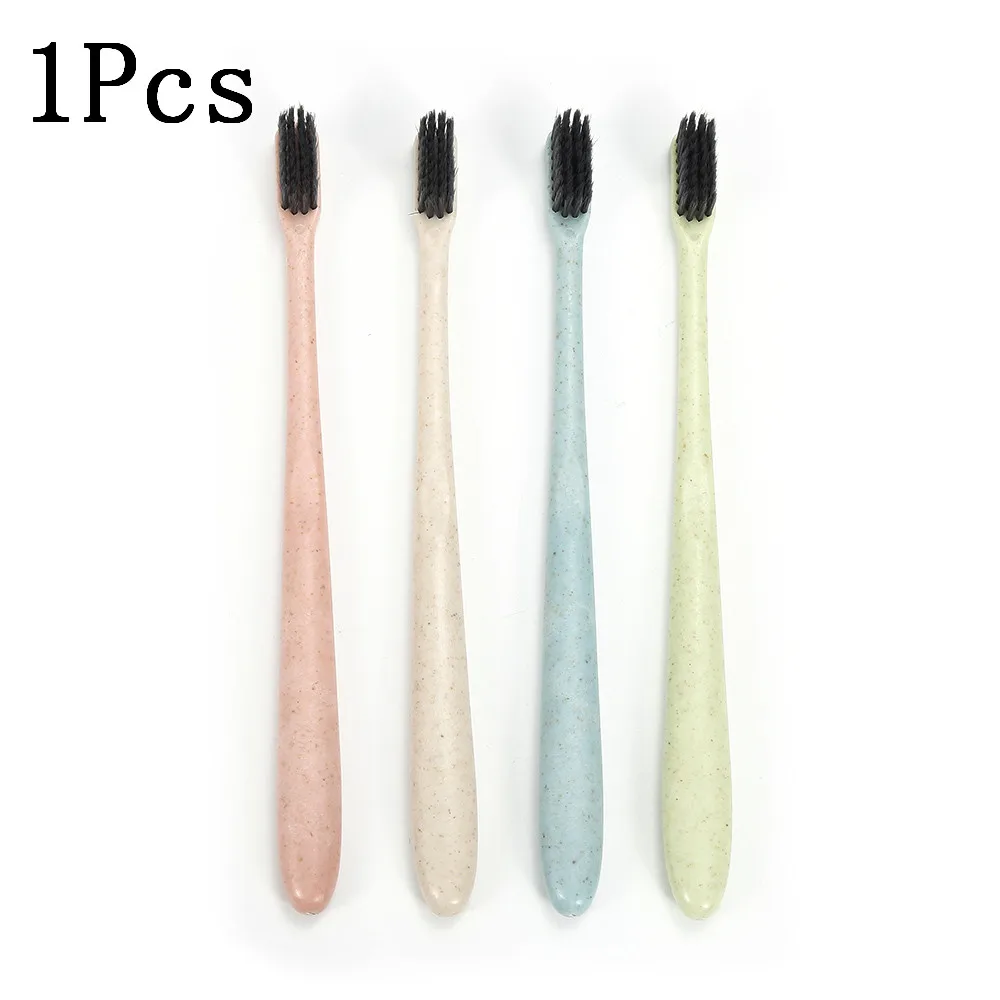 1Pcs Blue 1 шт. экологичный Бамбук Зубная щетка из древесного угля Экологичная низкоуглеродная деревянная ручка Глубокая чистка зубов очиститель языка портативный - Цвет: 1Pcs Blue