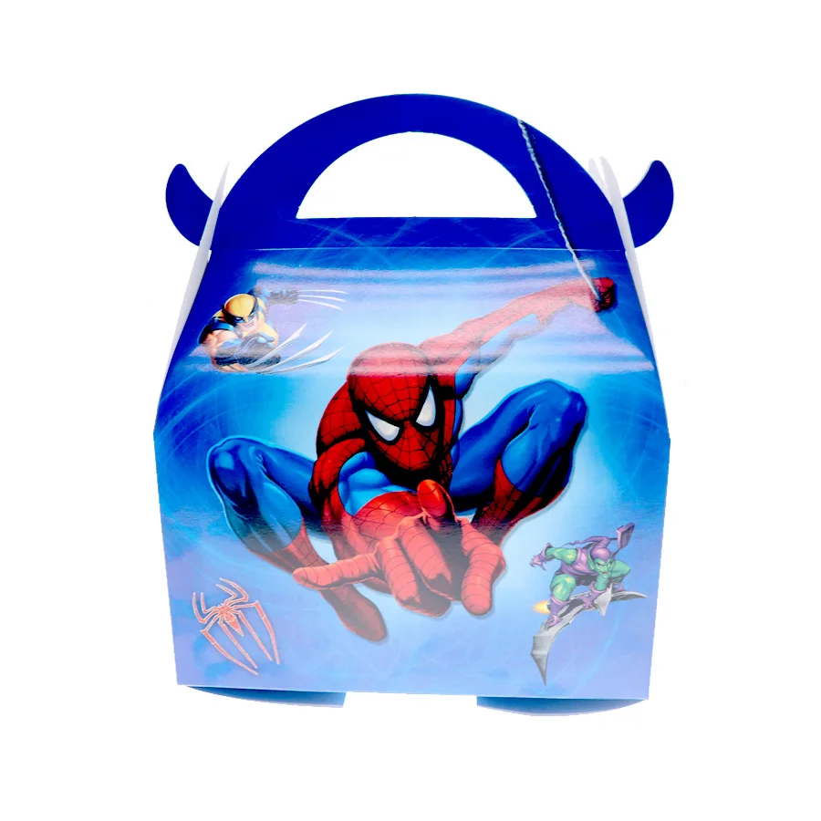 

6pcs /set Tableware Spiderman Cartoon Party candy box Birthday baby Shower Party Decoration gift bag