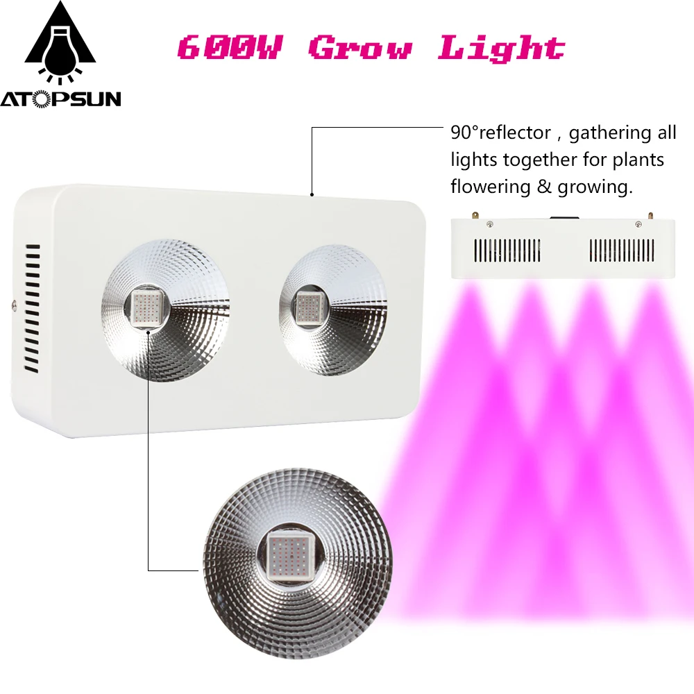 Grow 600w Plants Hydroponics System Spectrum Cob 1pcs Light Full Led AjL34R5