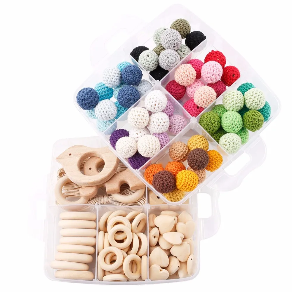 DIY Nursing Jewelry Combination package Crochet beads blending natural round geometry wooden beads Wood ring creative freedom DIY Nursing Jewelry Combination package Crochet beads blending natural round geometry wooden beads Wood ring creative freedom