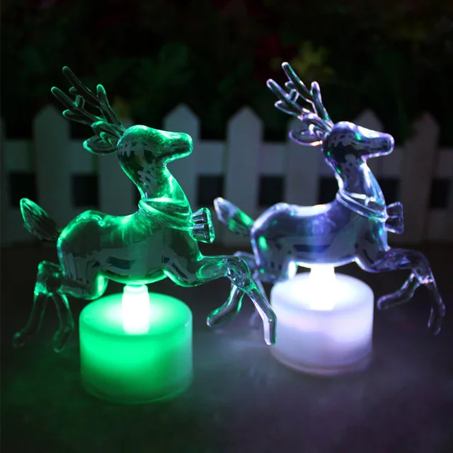 2 stuks Kleurrijke LED Acryl Rendier Nachtlampje lamp speelgoed Voor ... 2 stuks Kleurrijke LED Acryl Rendier Nachtlampje lamp speelgoed Voor ...
