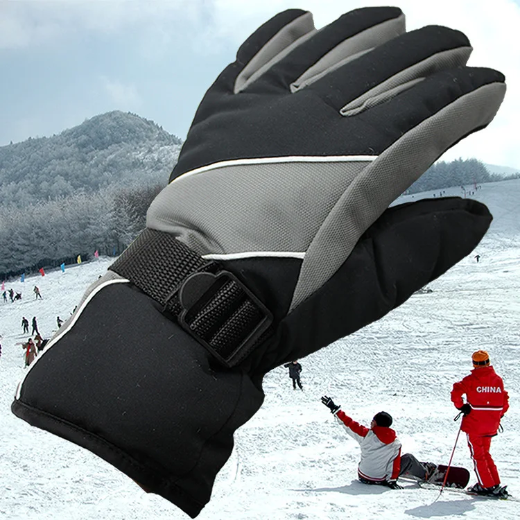 VISNXGI зима лайкра Водонепроницаемый многоцветный Guantes для мужчин Esquiar перчатки тепловой ветрозащитный согреться Esquiar Ciclismo Guantes Moto - Цвет: G057 Medium gray