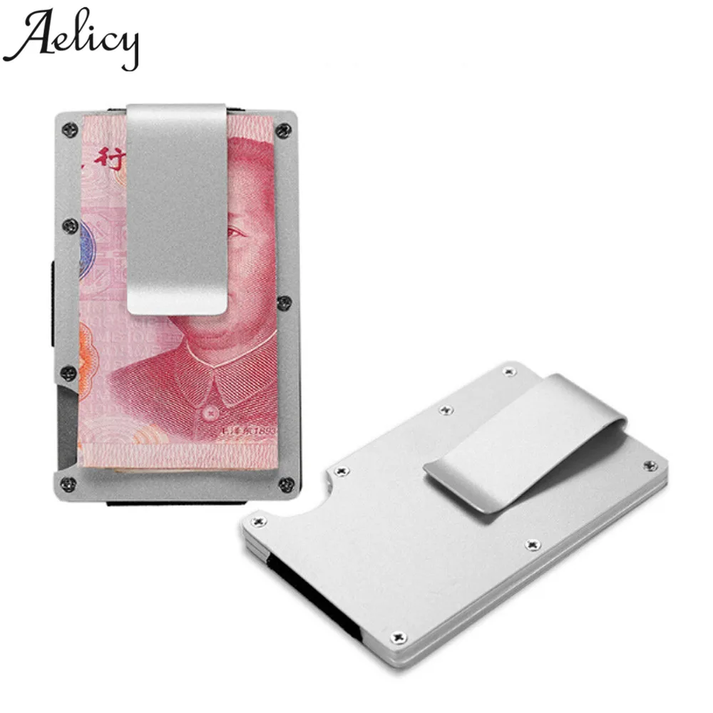 

Aelicy Brand New Men Fashion RFID Blocking Metal Wallet Rfid The Minimalist Lifestyle Luxury Money Clip Stainless Steel