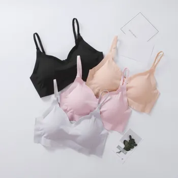 

Cozy One Piece Seamless Wirefree Push Up Bras For Women Unltra-thin Bralette Solid Color Ladies Underwear Sexy Breathable Bras
