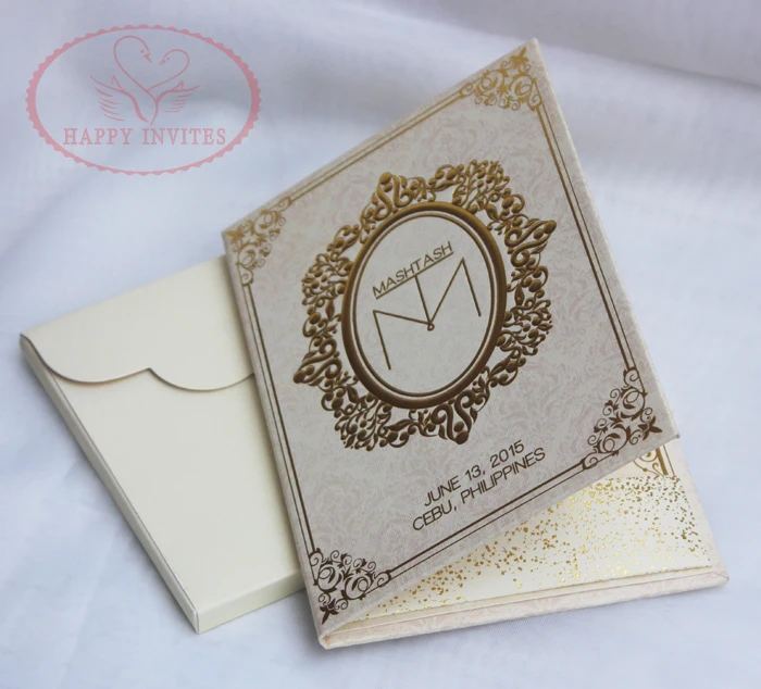 HI1089 - Hard Cover Wedding Invitation Cards  in India Style 06