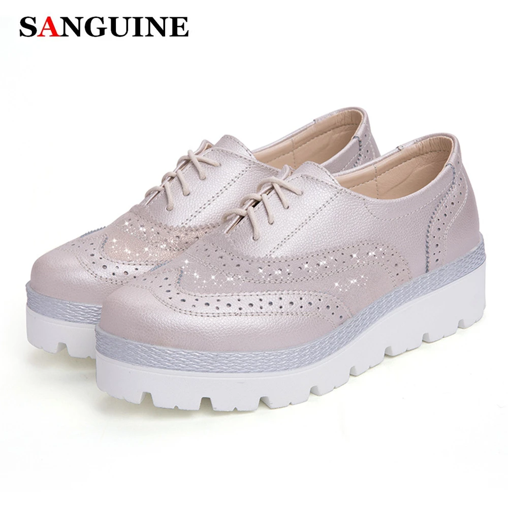 

2019 Latest Fashion Women's Shoes Breathable Glossy Leather Flat Shoes Outdoor Casual Shoes for Women