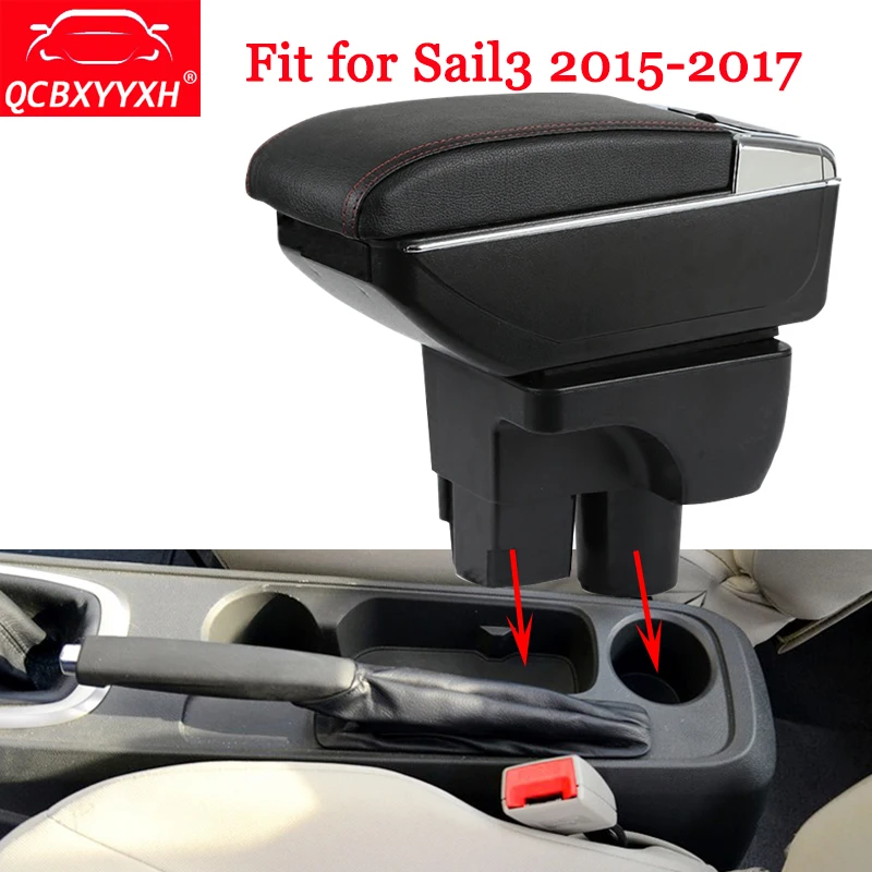 

QCBXYYXH Car-Styling ABS Car Armrest Box Center Console Storage Box Holder Case Auto Accessories For Chevrolet Sail 3 2015-2017