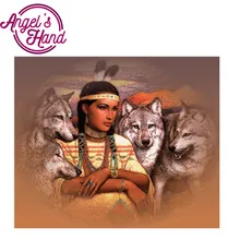 На заказ, алмазная живопись, красивый волк, мандала, индийская женщина, алмазная живопись eigen foto, алмазная живопись, светильник, панель, Полная площадь