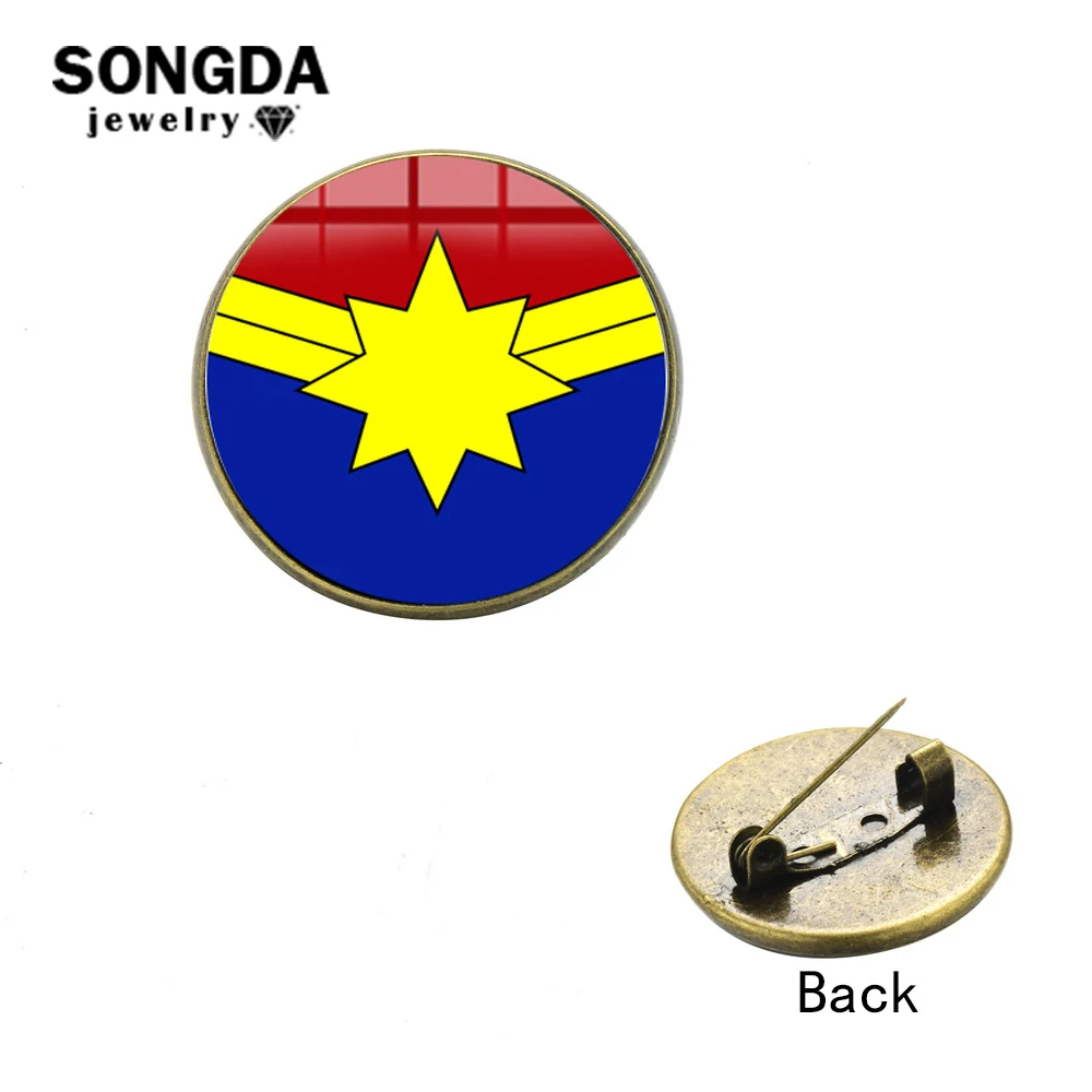 

SONGDA New Marvel Captain Brooches Pins Ms. Marvel Carol Danvers Comic Superhero Logo Lapel Pin Fun Backpack Clothes Accessories