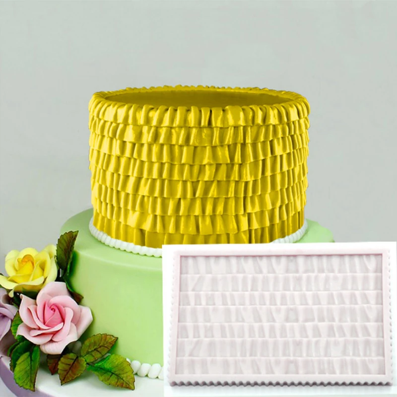 

Beautiful Skirt Folds Border Silicone Mold Fondant Mould Cake Decorating Tools Chocolate Molds, Sugarcraft, Kitchen Gadgets