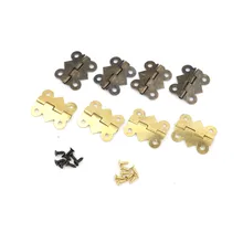 20Pcs 20*25mm Metal Small Hinges Crafts Flat 90 Degrees Fashion Blum Muebles Butterfly Wooden Wine Box Antique Hinge