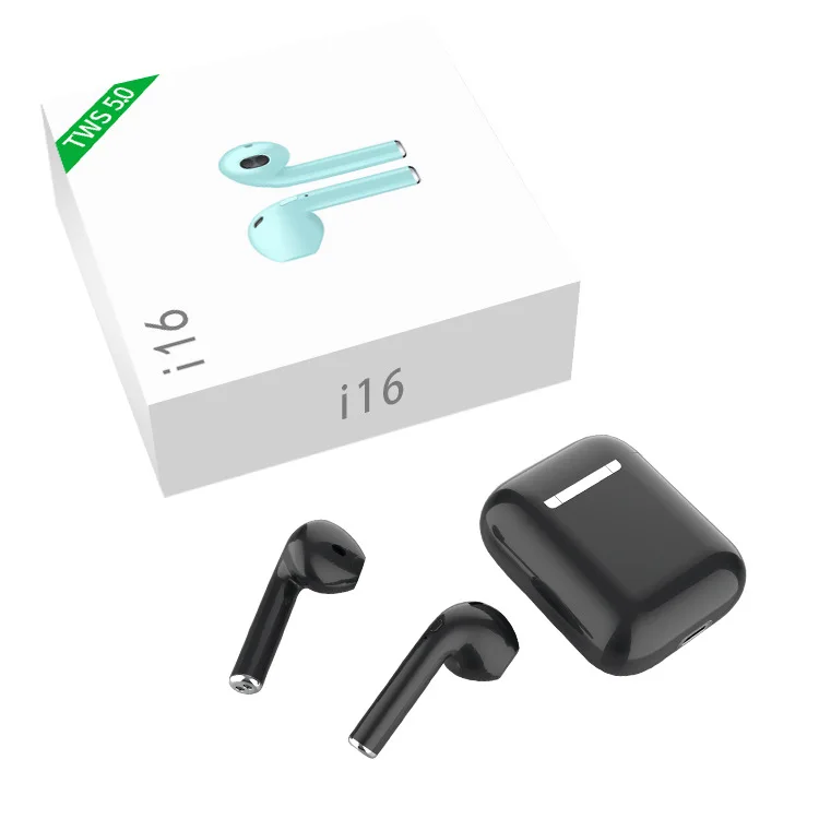 i16 TWS mini Wireless Earphones Bluetooth headsets Sport headphones Stereo Sound Earbuds pk i7s i9s i10 i12 i13 i14 i18 i11 tws - Цвет: i16 Black