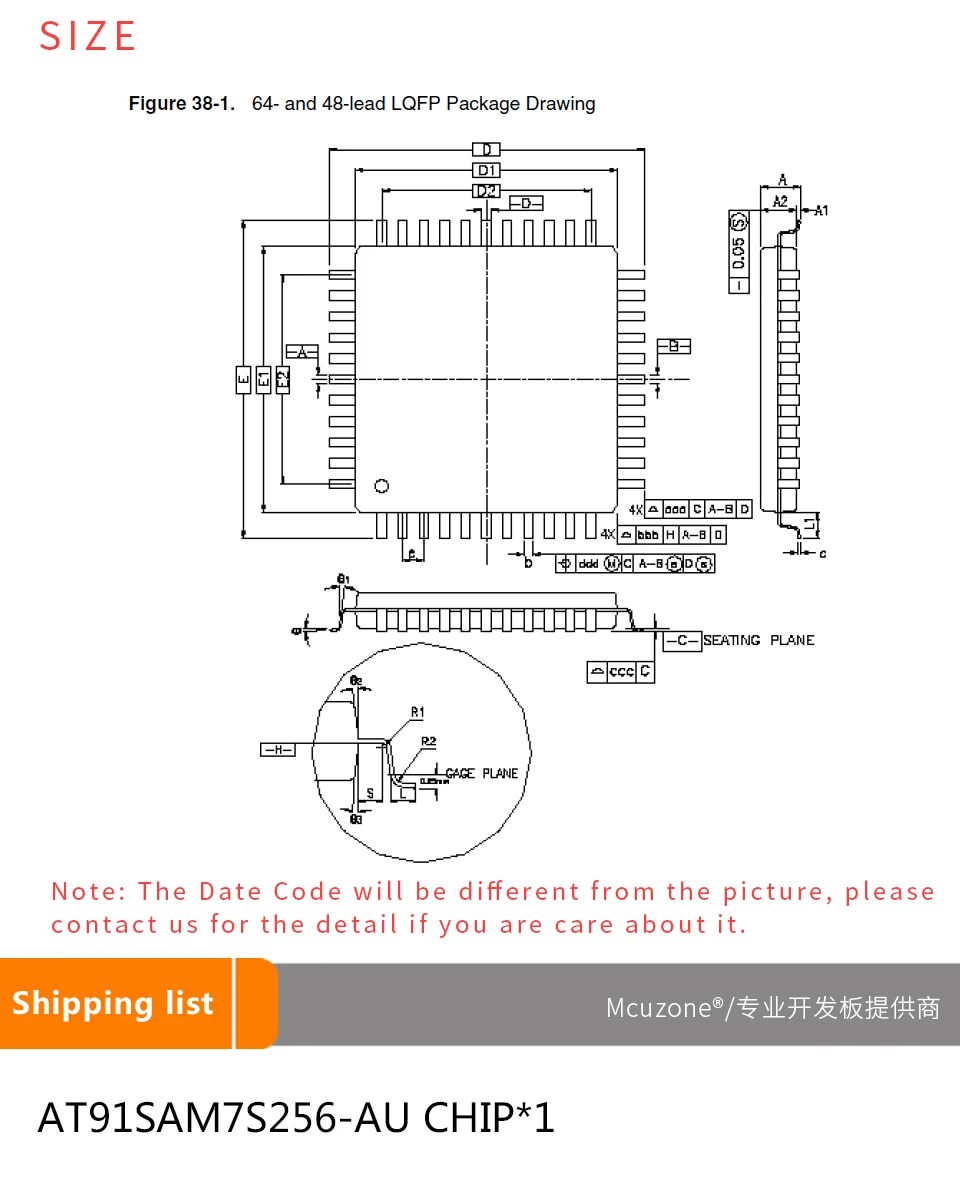 AT91SAM7S256 B-AU ATMEL ARM7 чип SAM7S256 7S256 микрочип AT91SAM