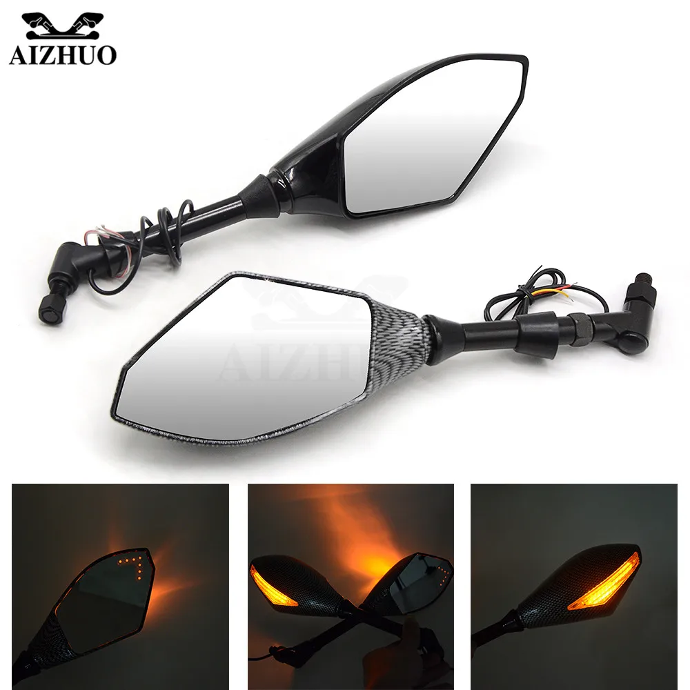 

Motorcycle Rearview Mirror Side Mirror with Turn Signals LED Lights for suzuki GSXR 600 750 HONDA CBR 900 KAWASAKI NINJA YAMAHA