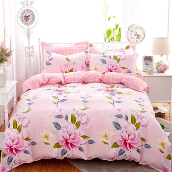 

Birds & Blooms bedding set 2019 flower bed linens 4pcs/set 5 size duvet cover set Pastoral bed set kids / Adult bedding bedcloth