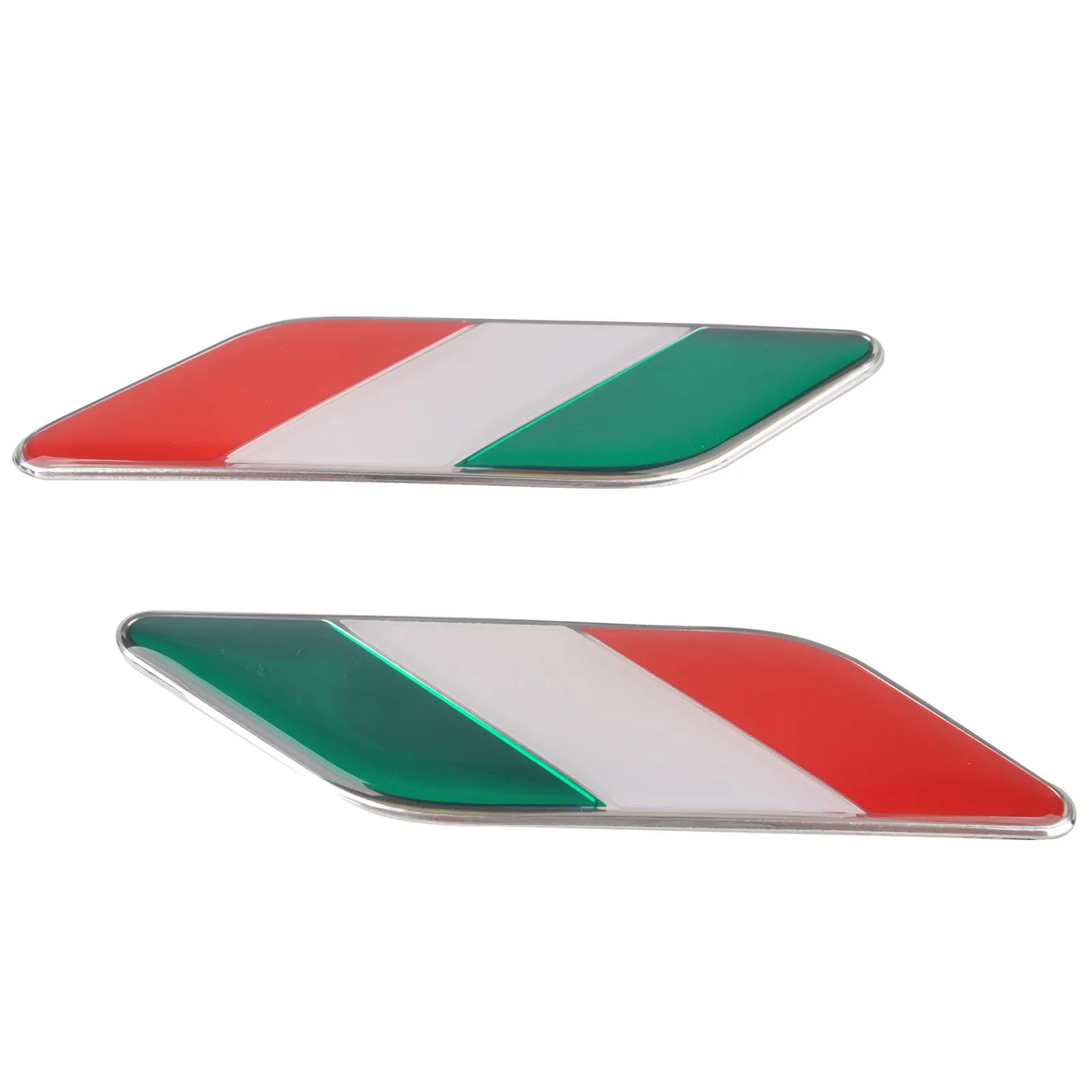 Car Styling 1Pair 3D Italy Italian Flag Emblem Aluminium Alloy Badge Car Side Fender Decal Sticker Auto Exterior Decorative