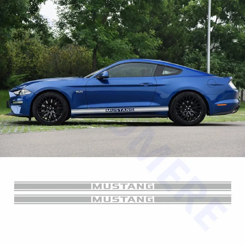 Для Ford Mustang/GT для американских мышц, боковая дверь, юбка, полоски для гонок, спортивный стиль, для кузова автомобиля, индивидуальная наклейка, специальная наклейка