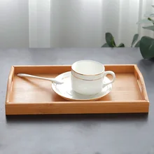 Деревянный поднос для хранения Бамбуковая прямоугольная обеденная тарелка чайные столовые приборы десертный поднос для снэков хранение сухофруктов Органайзер сервировочное блюдо