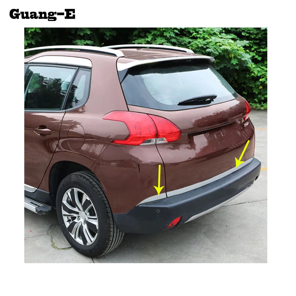 

High Quality car Stick body stainless steel Rear door tailgate frame plate trim lamp 3pcs for Peugeot 2008 2014 2015 2016 2017