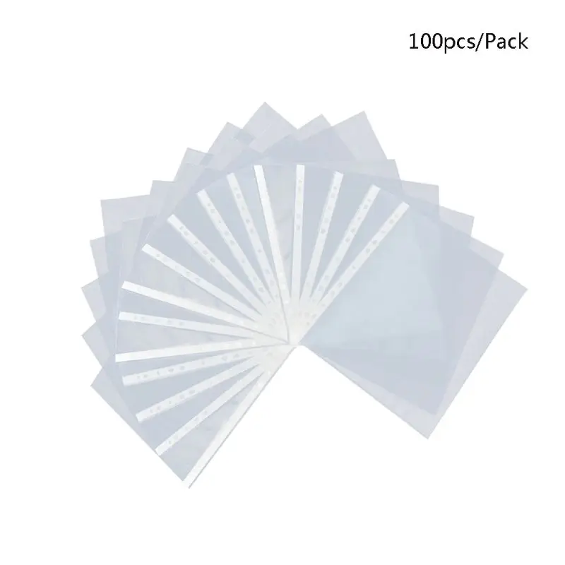 

100pcs 2C A4 Transparent General Purpose Embossed Document Envelope Bags Business Supplies