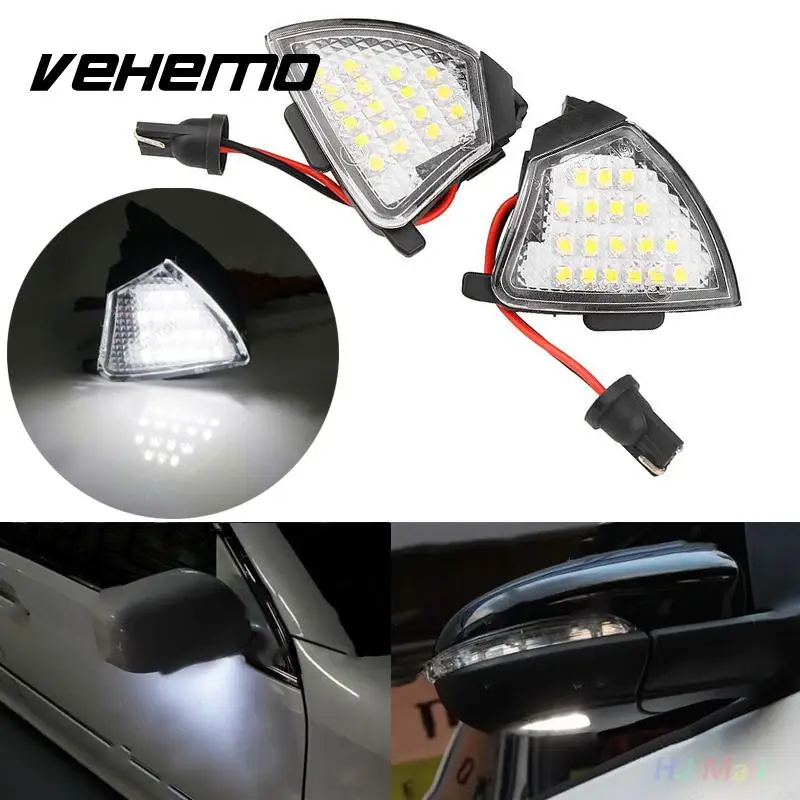 Vehemo Direct Fit White 6500K Side Mirror Puddle Light For VW EOS Jetta