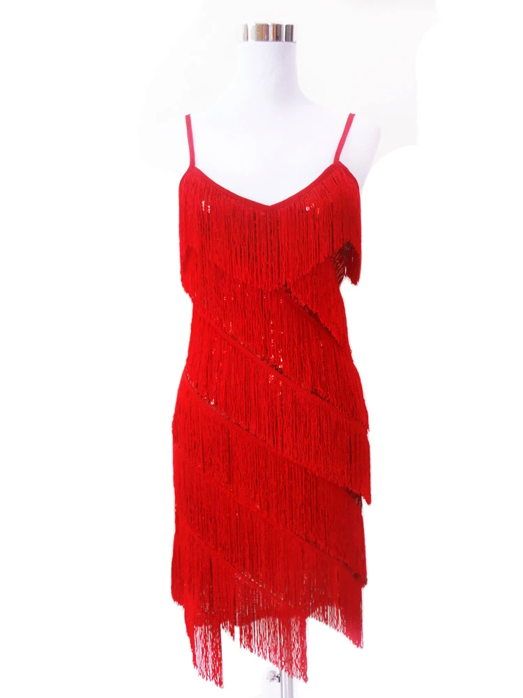 Сексуальное винтажное платье 1920s Great Gatsby, многослойное платье с бахромой, вечернее платье для латинских танцев, Маскарадные костюмы с c-образным вырезом, платье с блестками