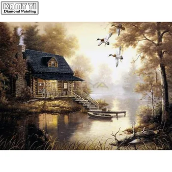 

DIY Forest house 5D square diamond painting cross stitch crafts diamond embroidery wall painting home decor mosaic LK1