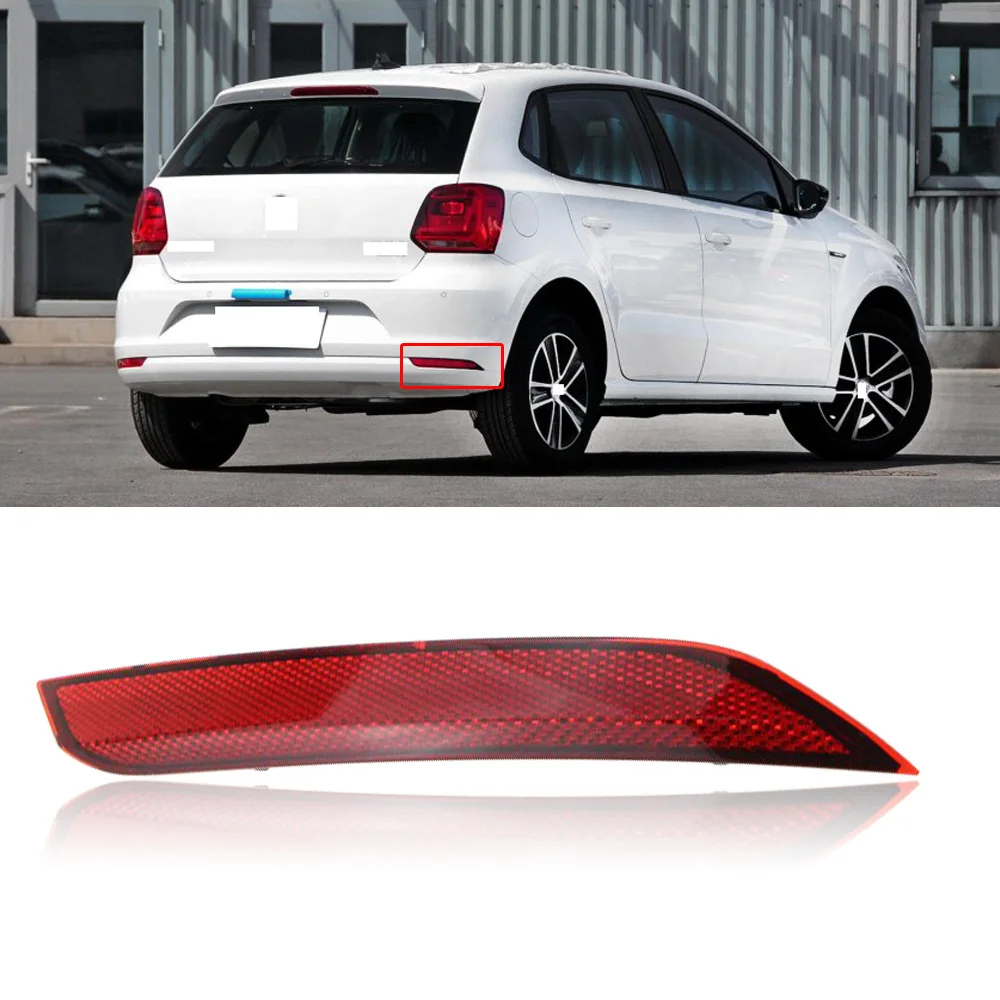 

CAPQX For VW Polo 2014 2015 2016 Rear Bumper Brake Light Reflector lamp Warning Light Fog light Reflective Stripe 6RD945105B