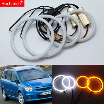 

for Opel Zafira B 2005-2014 White & Amber Dual color Cotton LED Angel eyes kit halo ring DRL Turn signal light