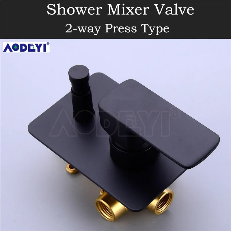 Brass Shower System, Wall Mounted 8/10/12 Square Shower Fixture with Valve and 3 Way Handheld Head, Matte Black, 16-032BS