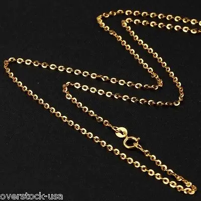

J.Lee 17.7INCH 18K Yellow Gold Necklace Special O Link Chain /1.5g /45cm