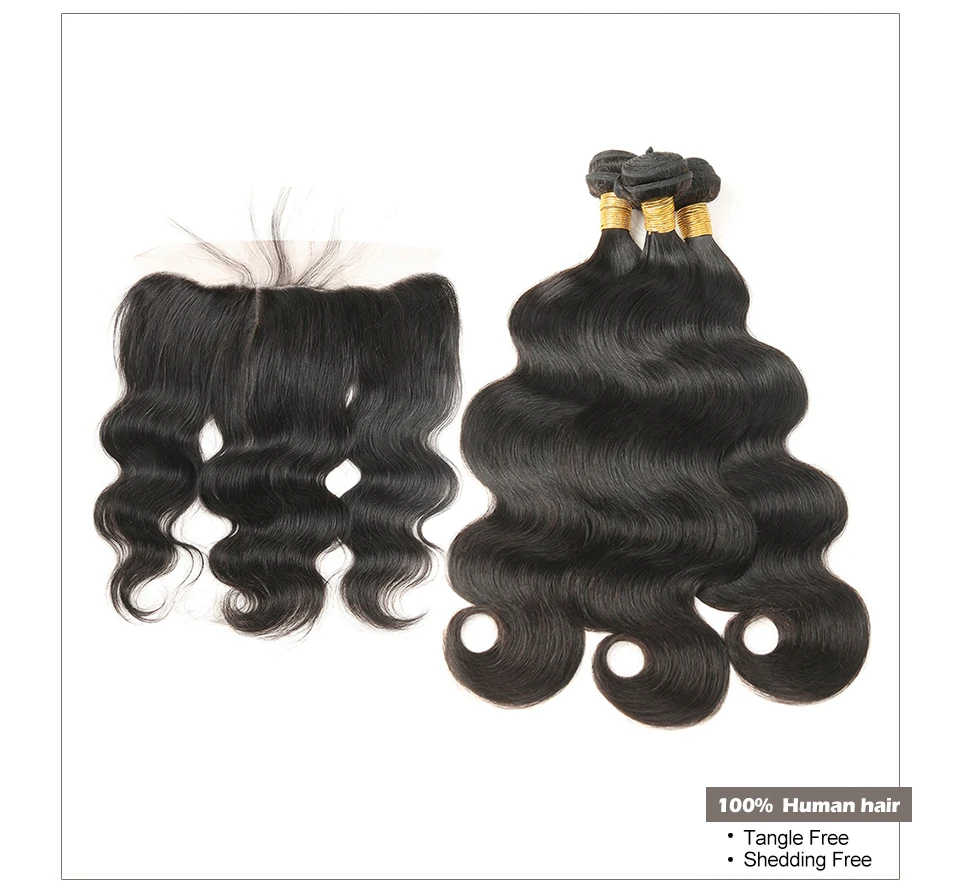 Hair Villa Remy Brazilian Body Wave Lace Frontal Closure with Bundles 13 4 Salon Human Hair Lace Frontal Closure with Baby Hair (4)
