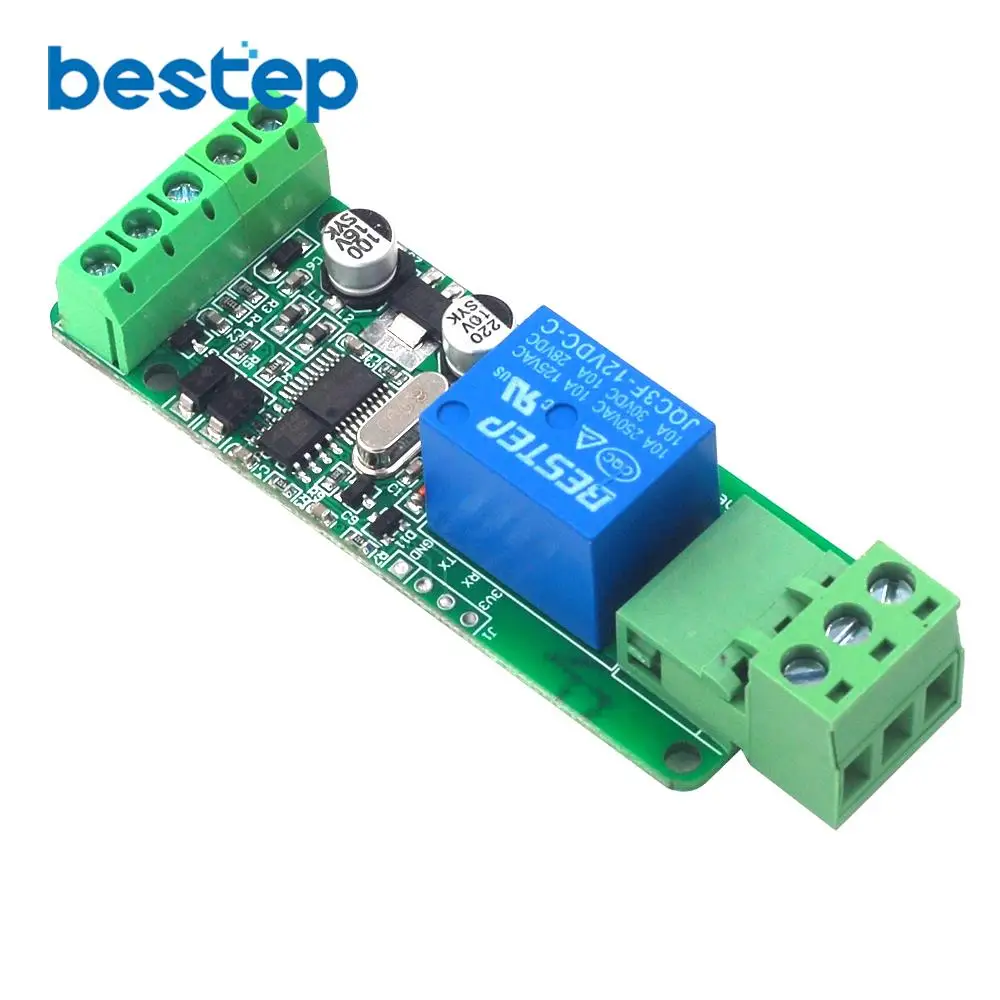 Modbus Rtu 1 канал 12 В релейный модуль переключатель вход/выход RS485/ttl