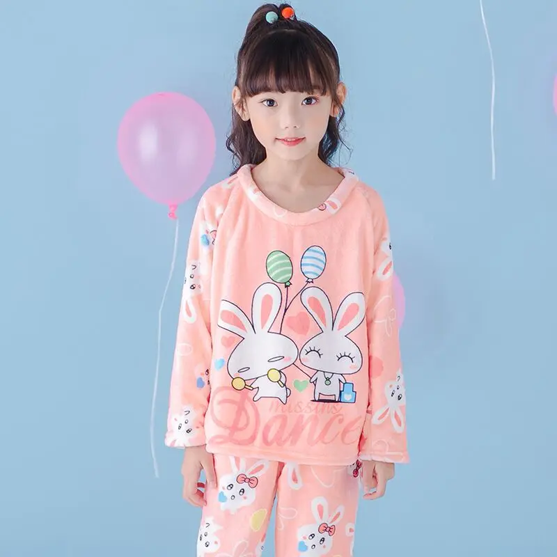 

Children Clothing Autumn Winter Pyjama Sets Long Sleeve Pajamas For Girls Comfortable Flannel Sleepwear Girls Pijamas Home Wear