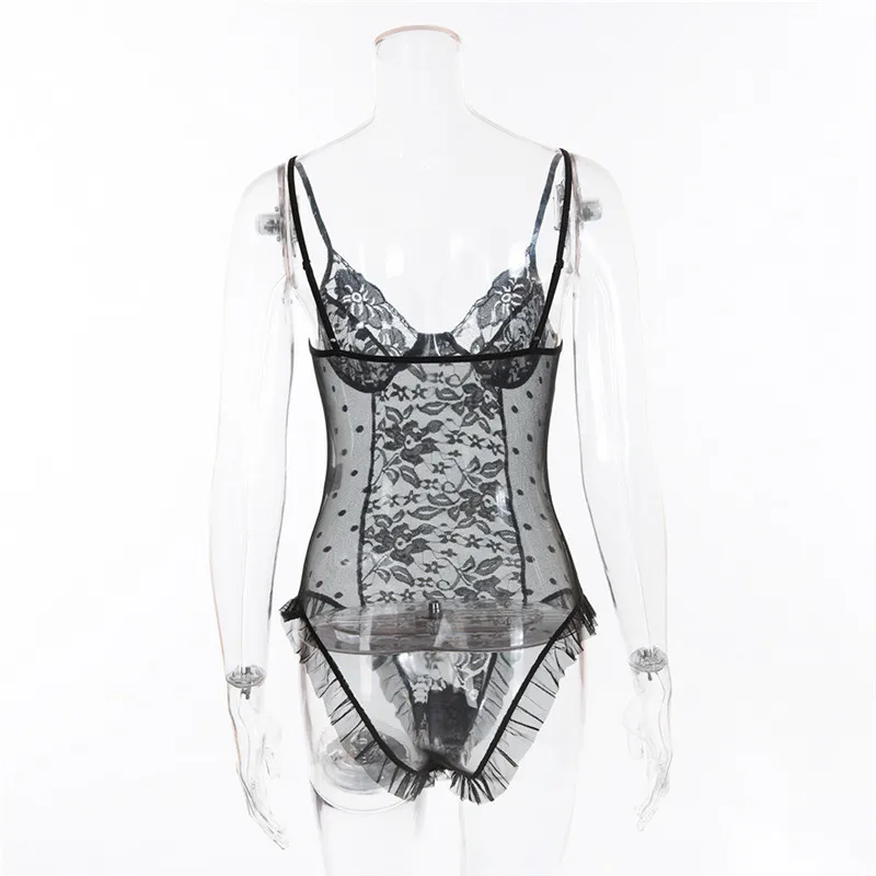 2018 Elegant Polka Dot Mesh Sexy Bodysuits (11)