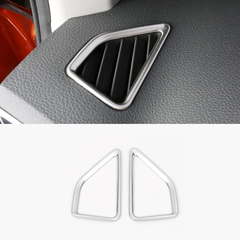 

For Skoda Karoq 2017 2018 Stainless steel black/blue/Matte Car Dashboard Air Outlet Vent Frame Cover Trim accessories 2pcs