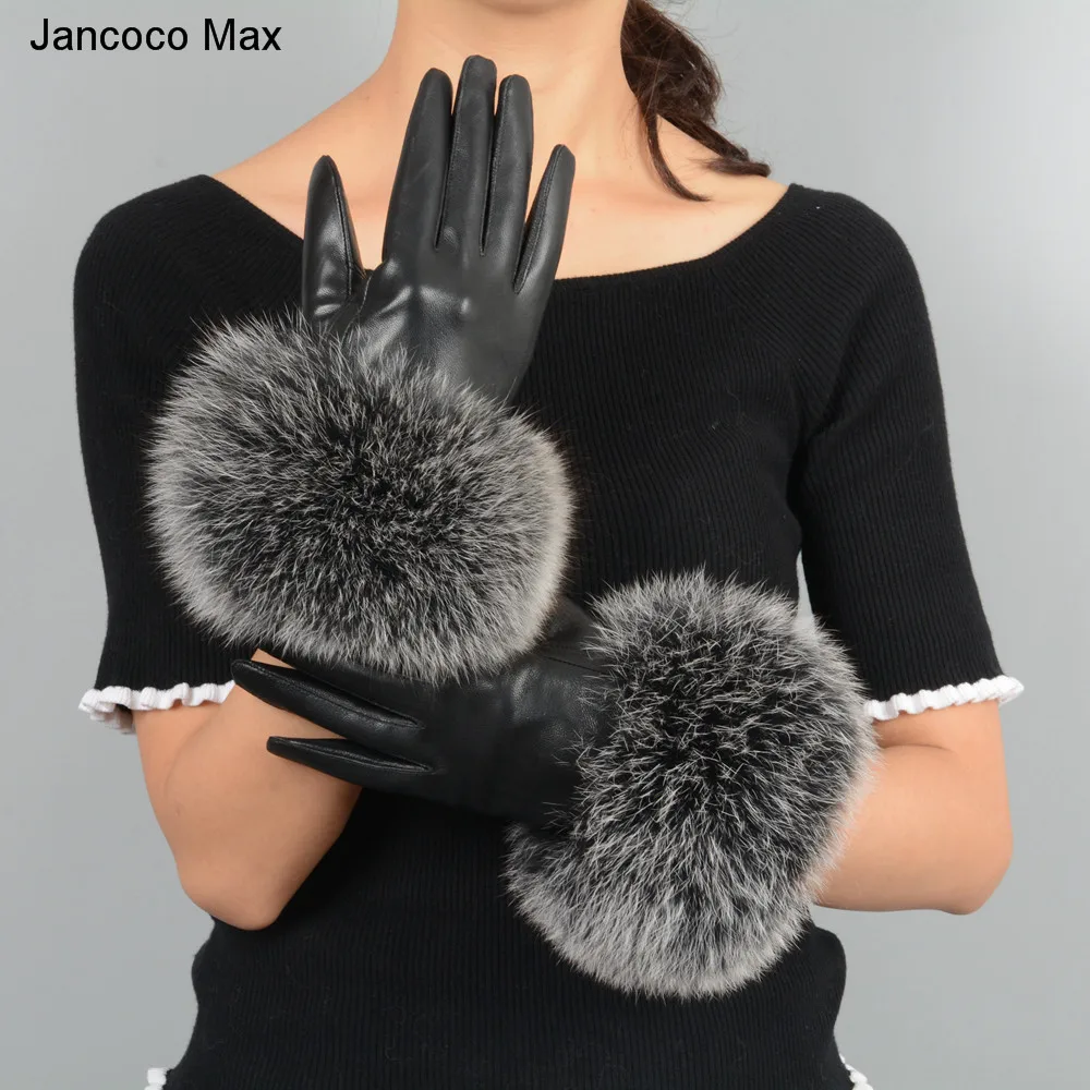 2019 New Arrival Genuine Leather Glove Real Sheepskin & Fox Fur Gloves Women's Fashion Style High Quality S7200