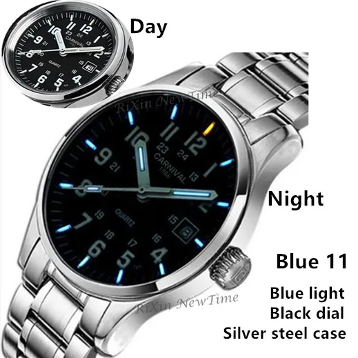 Blue 11 full steel Тритий световой военных погружения спортивные водонепроницаемые 200м швейцарский кварцевые часы мужчин муёчины полный стали мода случайных часы люксовый бренд - Цвет: Blue 11 full steel