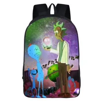 

16 Inch Rick and Morty School Bags Kids School Backpack Girls Boys Bookbag Children Primary Travel School Supplies Gift