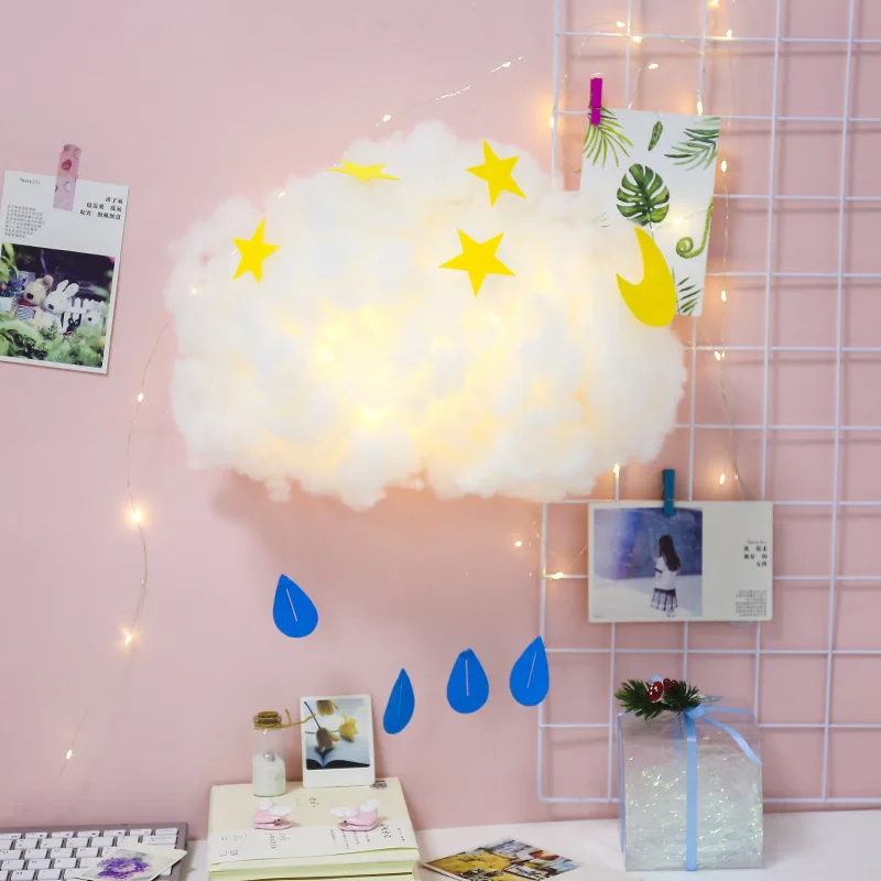 

Creative DIY Cloud Night Light Cotton String Light Hand Made Lamp Home Decoration