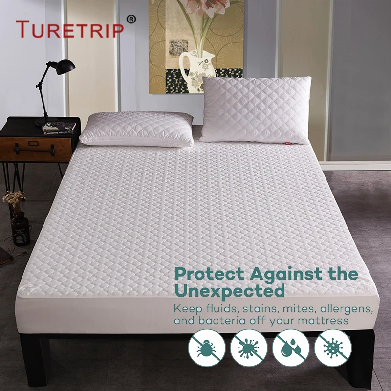 Billige Turetrip Jacquard Cloud Wasserdicht Matratze Protector Tiefe Tasche Matratze Abdeckung Maschine Waschbar Matratze Pad Klapp Matratze