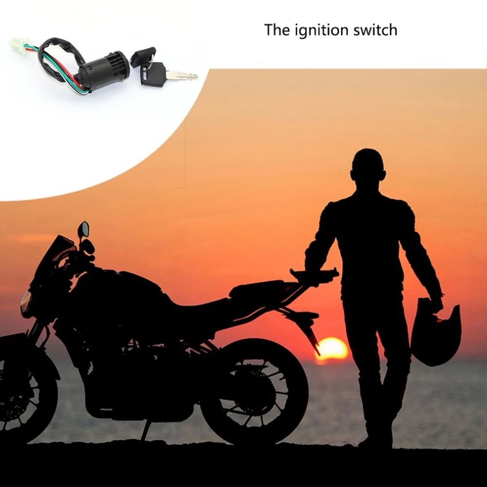 4 Wire Ignition Key Barrel Switch for 50cc 110cc 125cc 250cc PIT Quad Dirt Bike ATV//Black