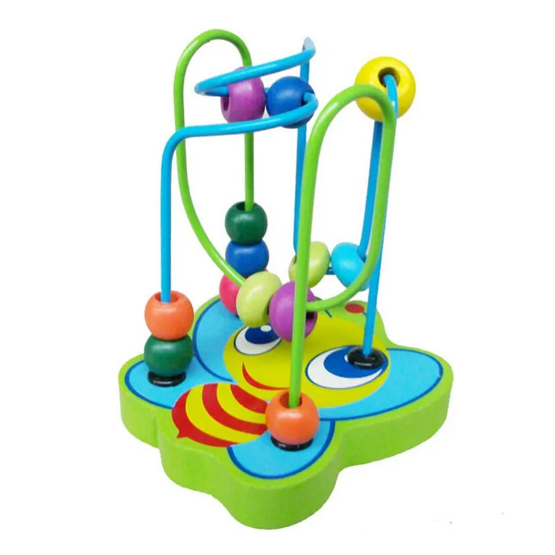 Montessori Toys Wooden puzzle toys around the bead toy animal small beads Eueopean American style Math learning tools gift