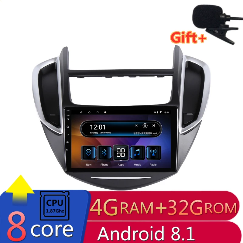 

9" 4G RAM 2.5D IPS 8 Core Android 8.1 Car DVD Multimedia Player GPS for Chevrolet TRAX 2013 2014 2015 audio radio navigation