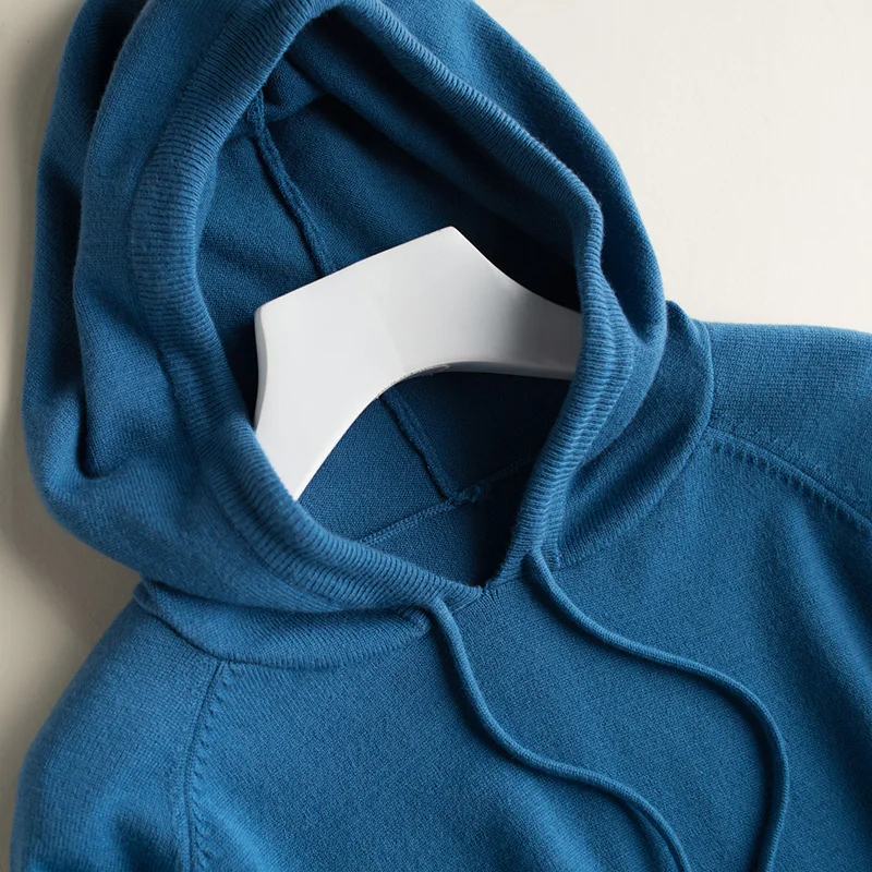 

Cashmere cotton blend Hooded Sweatshirt 2019 Autumn winter Fashion streetwear Long Sleeve Pullovers Knitted Hoodies Women tops