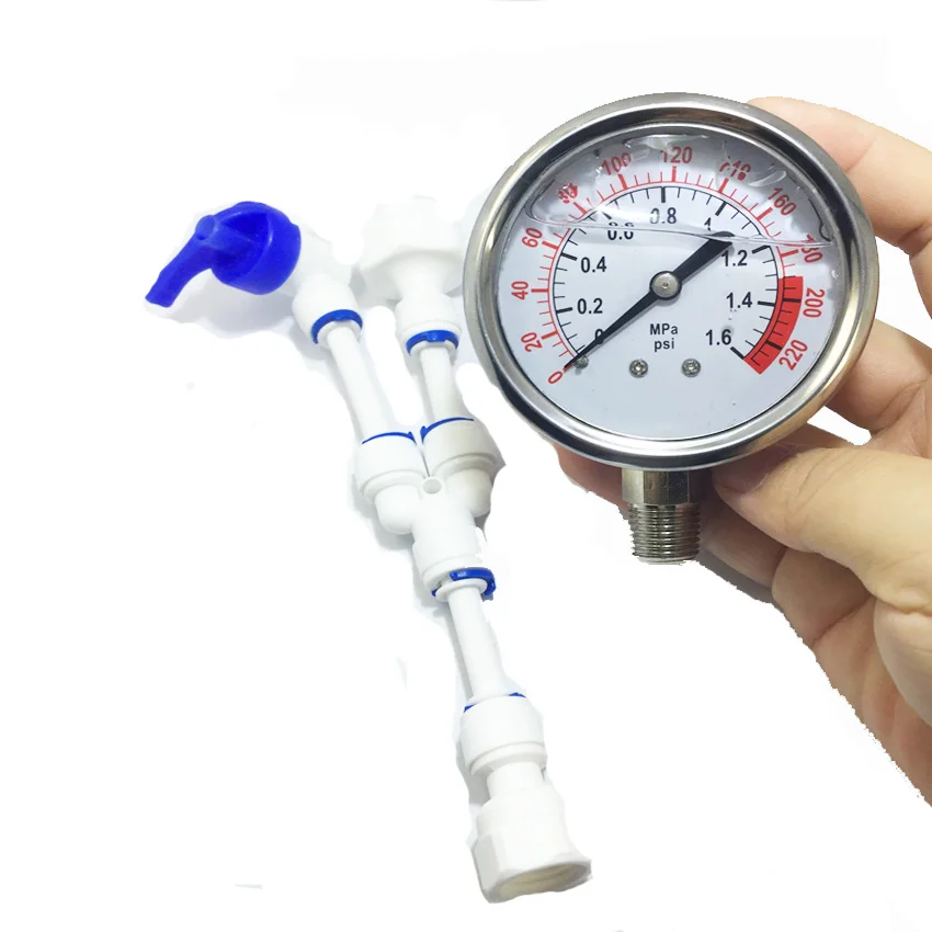 Malida Water Pressure Gauge Stainless for Aquarium Meter 0-1.6MPa 0-220psi Reverse Osmosis System Pump with 1/4 Malida Water Pressure Gauge Stainless for Aquarium Meter 0-1.6MPa 0-220psi Reverse Osmosis System Pump with 1/4
