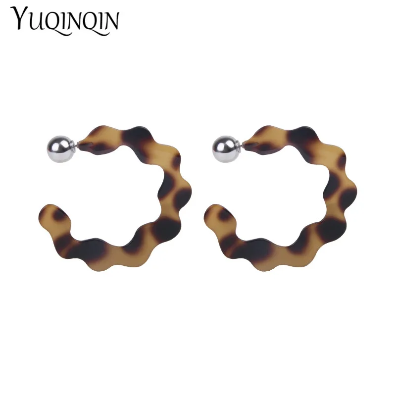 

Trendy Circle Metal Leopard Resin Fashion Earrings for Women Big Geometric Acrylic Drop Earring for Girls Jewelry Brincos 2019