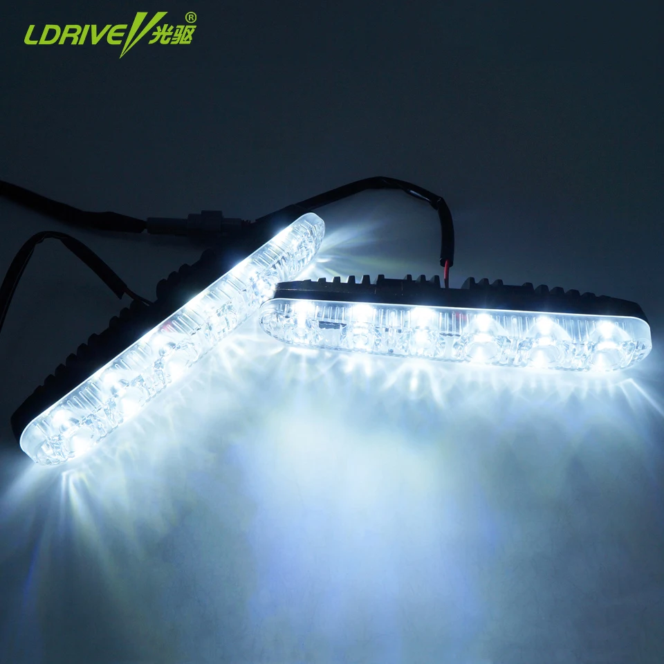 

2*6 Led Car DRL Light Waterproof White Running Lights Fluorescent Light for Led Bar Fog Lamp On Cars For Truck Trailer SUV 12V