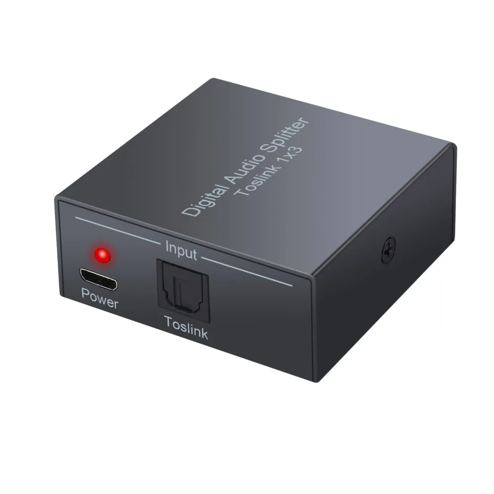 Цифровой оптический сплиттер Toslink Proster из алюминиевого сплава 1x3 SPDIF 3 выхода
